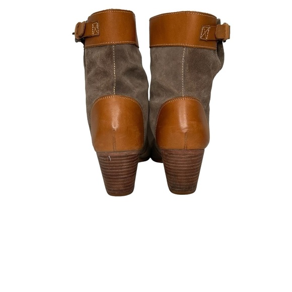 Sebago Dark Taupe Suede Sides w/Tan Leather ‘Nell’ Ankle Boots Sz 9.5 - Picture 10 of 13